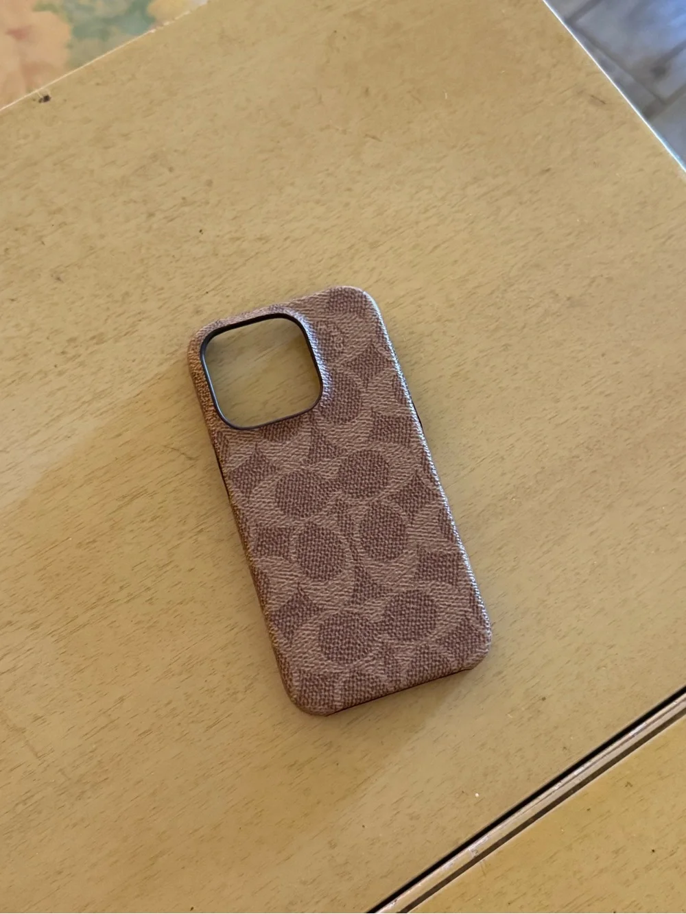 Coach Signature Monogram Brown Phone Case